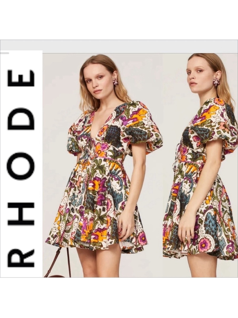 Rhode Madeline Dress Paisley Mini Dress Multicolor NWT
